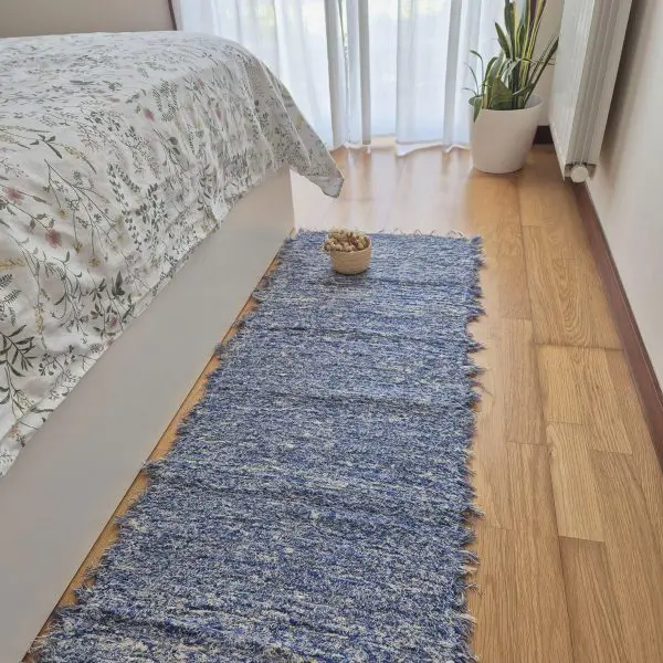 Runner Rug Blue White Rug - Soft Rug
