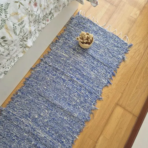 Runner Rug Blue White Rug - Soft Rug