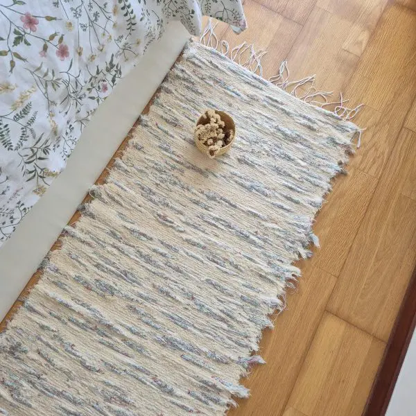 Runner Rug Cream Blue Orange - 50x200cm - Soft Rug