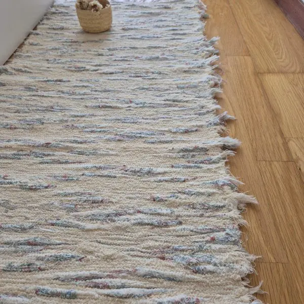 Runner Rug Cream Blue Orange - 50x200cm - Soft Rug