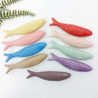 ceramic glazed sardines wall hanging decor