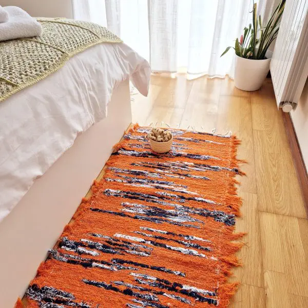 Runner Rug Orange Blue White - 50x200cm - Soft Rug