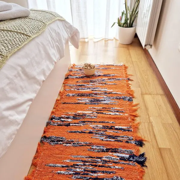 Runner Rug Orange Blue White - 50x200cm - Soft Rug
