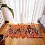 Small Orange Blue White Rug - 50x100cm - Soft Rug