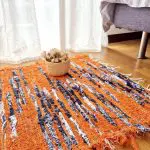 Small Orange Blue White Rug - 50x100cm - Soft Rug