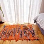 Small Orange Blue White Rug - 50x100cm - Soft Rug
