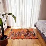 Small Orange Blue White Rug - 50x100cm - Soft Rug