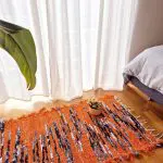 Small Orange Blue White Rug - 50x100cm - Soft Rug