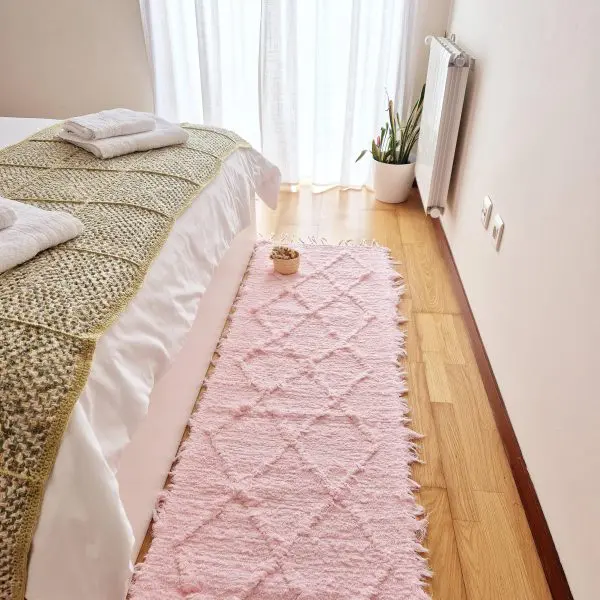 Runner Rug Light Pink Knotted - 50x200cm - Soft Rug