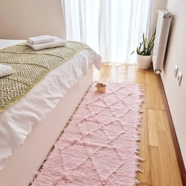 Runner Rug Light Pink Knotted - 50x200cm - Soft Rug