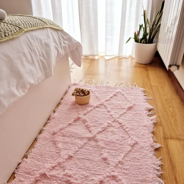 Runner Rug Light Pink Knotted - 50x200cm - Soft Rug
