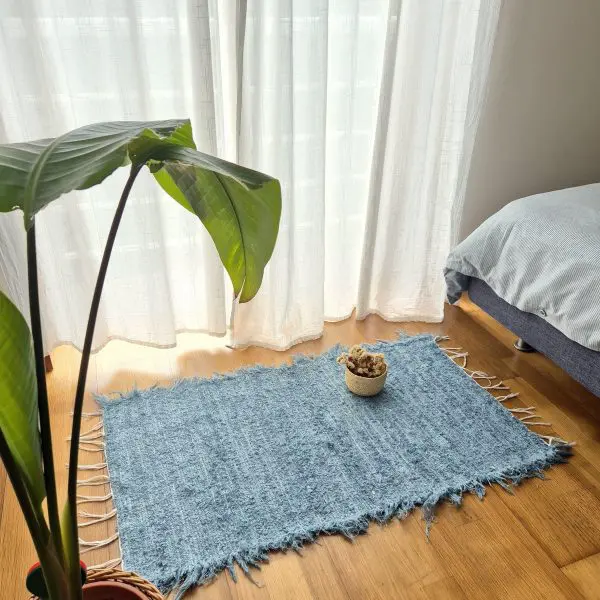 Small Steel Blue Rug - 50x100cm - Soft Rug