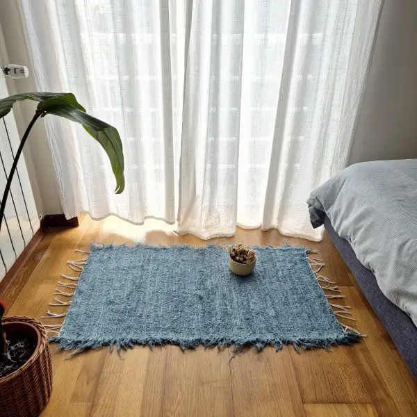 Small Steel Blue Rug - 50x100cm - Soft Rug