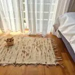 Small Cream and Pink Green Taupe Rug - 50x100cm - Soft Rug