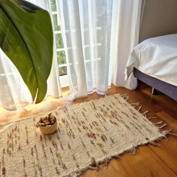 Small Cream and Pink Green Taupe Rug - 50x100cm - Soft Rug
