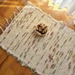 Small Cream and Pink Green Taupe Rug - 50x100cm - Soft Rug