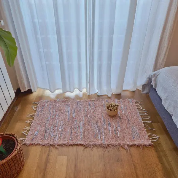 Small Pink Orange Grey Rug - 50x100cm - Soft Rug