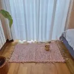 Small Pink Orange Grey Rug - 50x100cm - Soft Rug