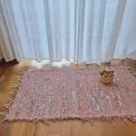 Small Pink Orange Grey Rug - 50x100cm - Soft Rug
