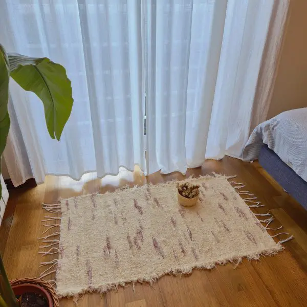 Small Cream and Pink Rug - 50x100cm - Soft Rug