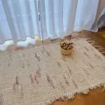Small Cream and Pink Rug - 50x100cm - Soft Rug