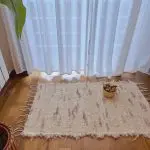 Small Cream and Pink Rug - 50x100cm - Soft Rug