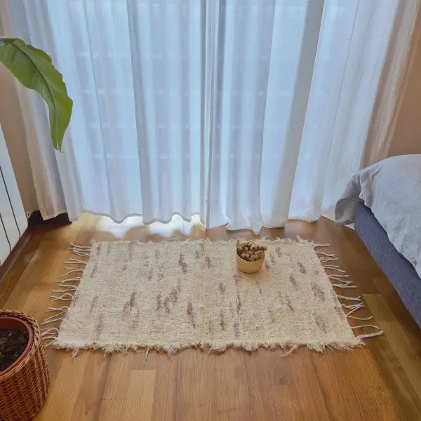 Small Cream and Pink Rug - 50x100cm - Soft Rug