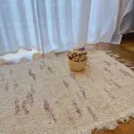 Small Cream and Pink Rug - 50x100cm - Soft Rug