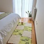 Medium Checkered Cream and Green Rug - 70x140cm - Soft Rug