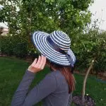 Straw Woman Hat Natural and Blue Straw