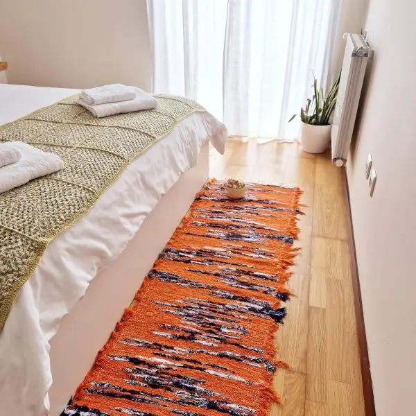 Runner Rug Orange Blue White - 50x200cm - Soft Rug