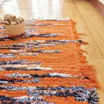 Runner Rug Orange Blue White - 50x200cm - Soft Rug