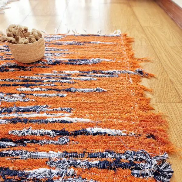 Runner Rug Orange Blue White - 50x200cm - Soft Rug