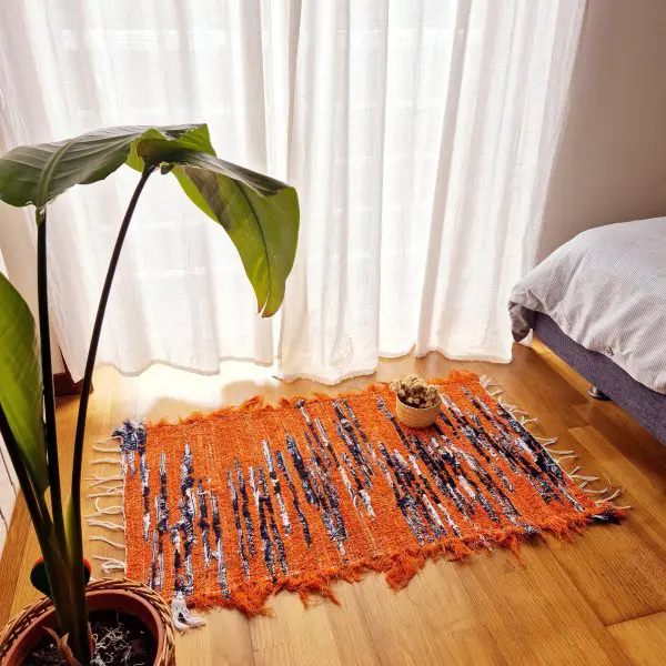 Small Orange Blue White Rug - 50x100cm - Soft Rug