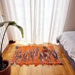 Small Orange Blue White Rug - 50x100cm - Soft Rug