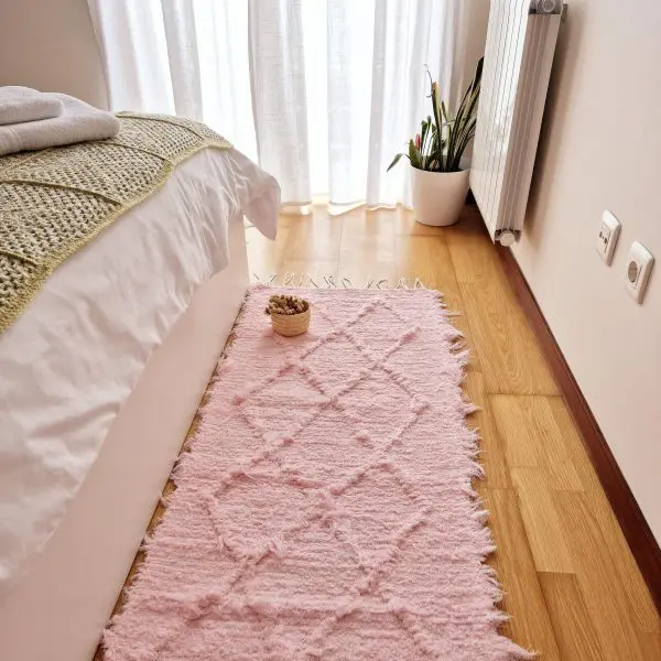 Runner Rug Light Pink Knotted - 50x200cm - Soft Rug