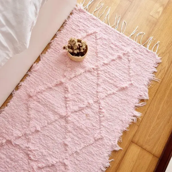 Runner Rug Light Pink Knotted - 50x200cm - Soft Rug