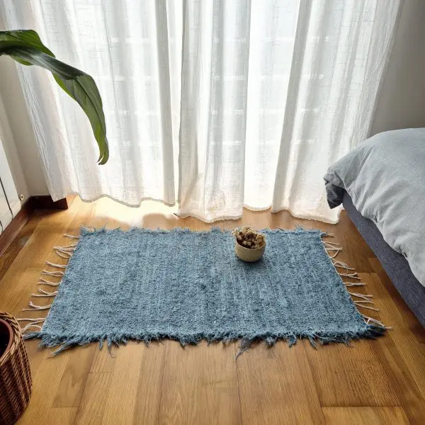 Small Steel Blue Rug - 50x100cm - Soft Rug
