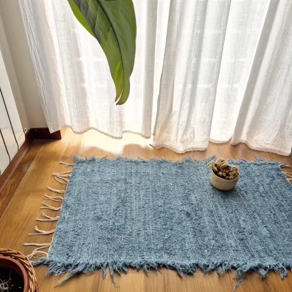 Small Steel Blue Rug - 50x100cm - Soft Rug