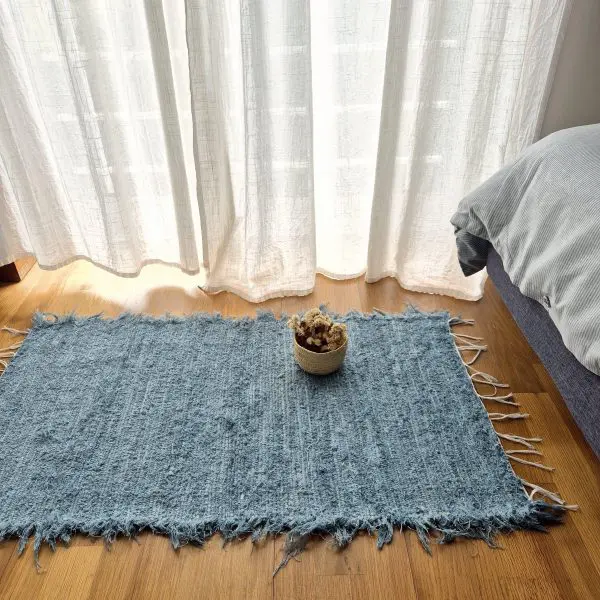 Small Steel Blue Rug - 50x100cm - Soft Rug