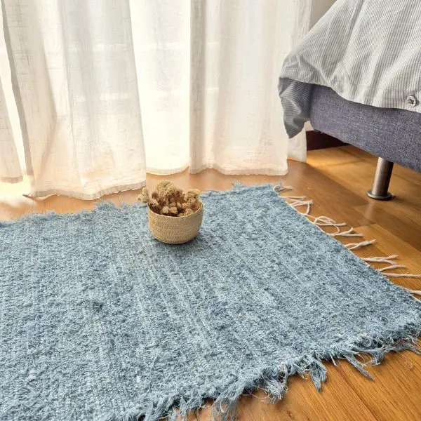 Small Steel Blue Rug - 50x100cm - Soft Rug