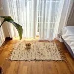 Small Cream and Pink Green Taupe Rug - 50x100cm - Soft Rug