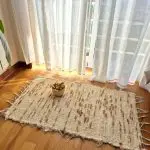 Small Cream and Pink Green Taupe Rug - 50x100cm - Soft Rug