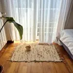 Small Cream and Pink Green Taupe Rug - 50x100cm - Soft Rug