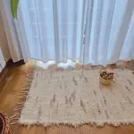 Small Cream and Pink Rug - 50x100cm - Soft Rug
