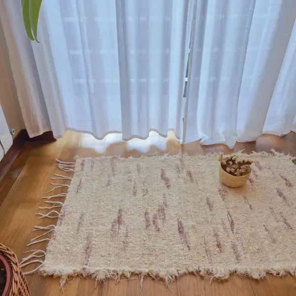 Small Cream and Pink Rug - 50x100cm - Soft Rug