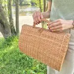 Wicker Hand Bag - Suitcase Style