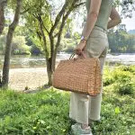 Wicker Hand Bag - Suitcase Style