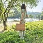 Wicker Hand Bag - Suitcase Style
