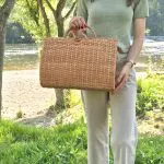 Wicker Hand Bag - Suitcase Style